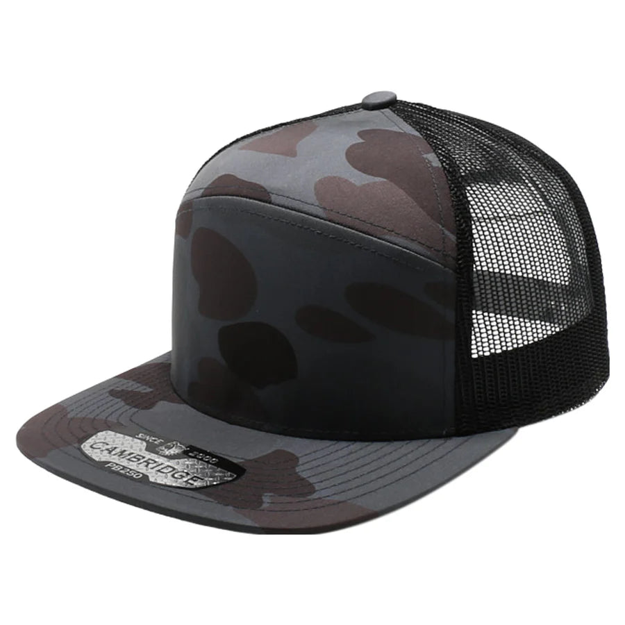 Pit Bull - PB250 - Shiny Camo Camper Trucker Hat | Wholesale Camo Snapback Cap