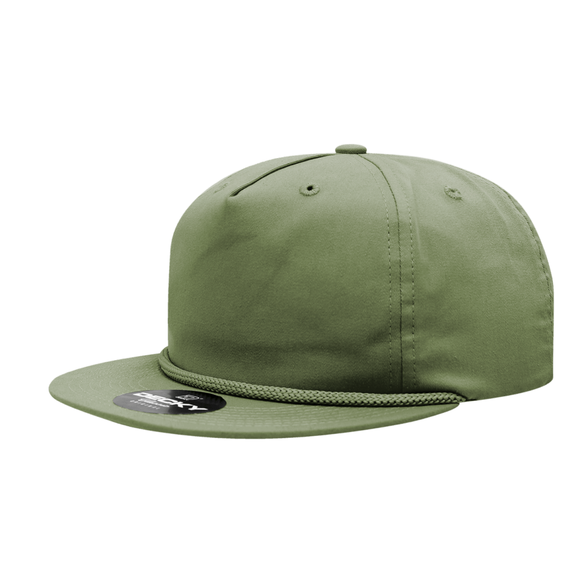 Decky 5 Panel High Profile Relaxed Cotton Blend Rope Hat | Decky 6042 Loden Standard Hats