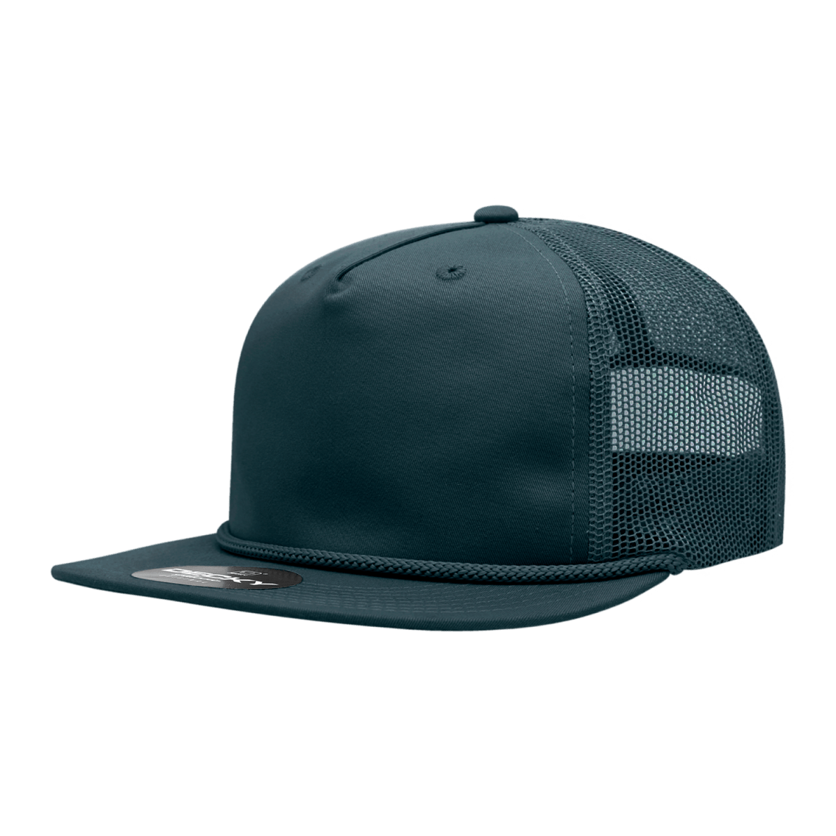 Decky 5 Panel High Profile Relaxed Cotton Blend Trucker w/Rope | Decky 6041 Navy Standard