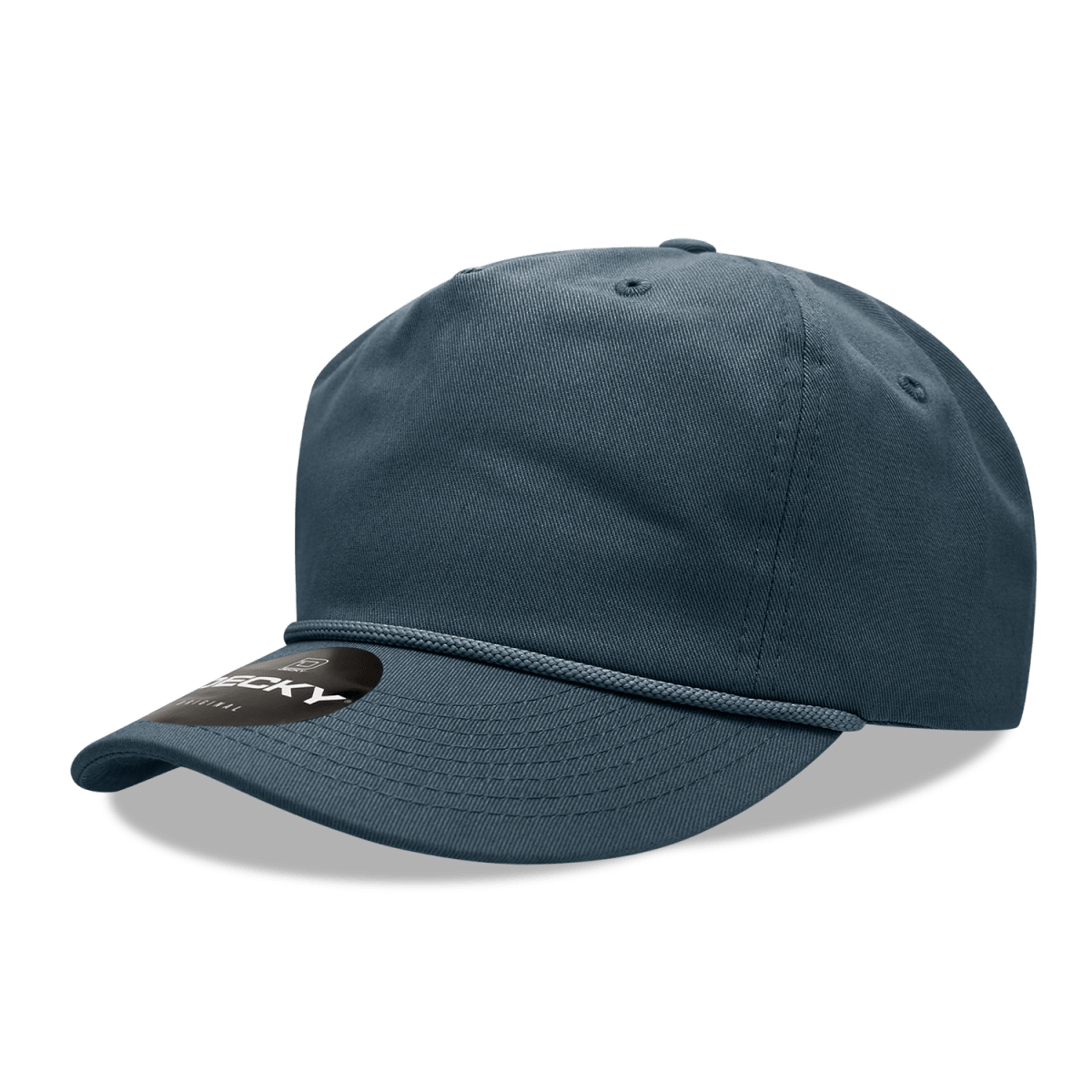 Decky 5 Panel High Profile Relaxed Cotton Rope Hat | Decky 252 Navy OSFM Hats