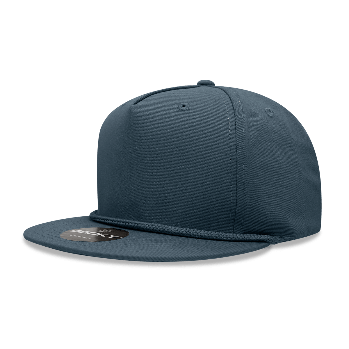 Decky 5 Panel High Profile Structured Cotton Blend Rope Hat | Decky 1041 Navy OSFM Hats