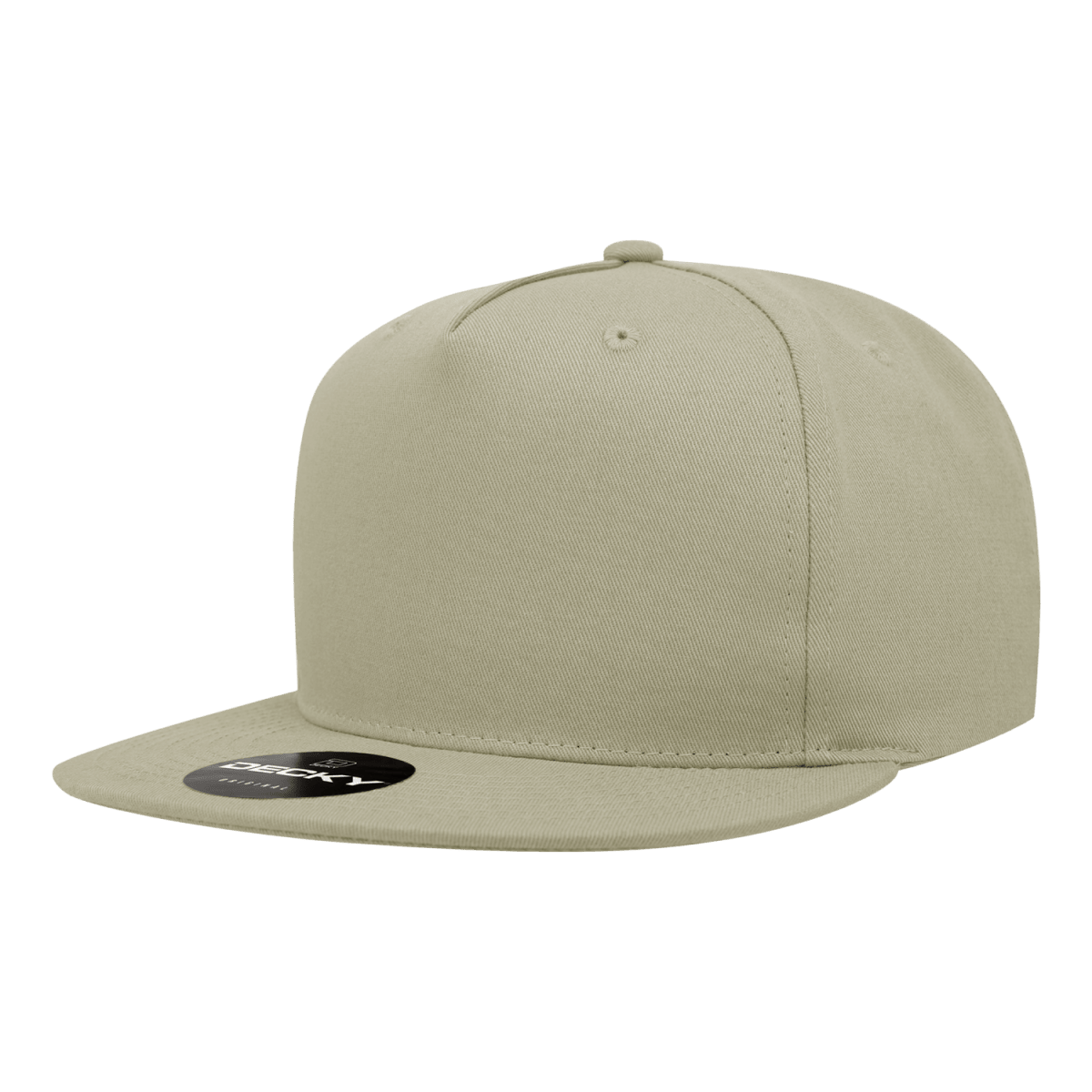 Decky 5 Panel High Profile Structured Cotton Blend Snapback | Decky 1064 Khaki Standard