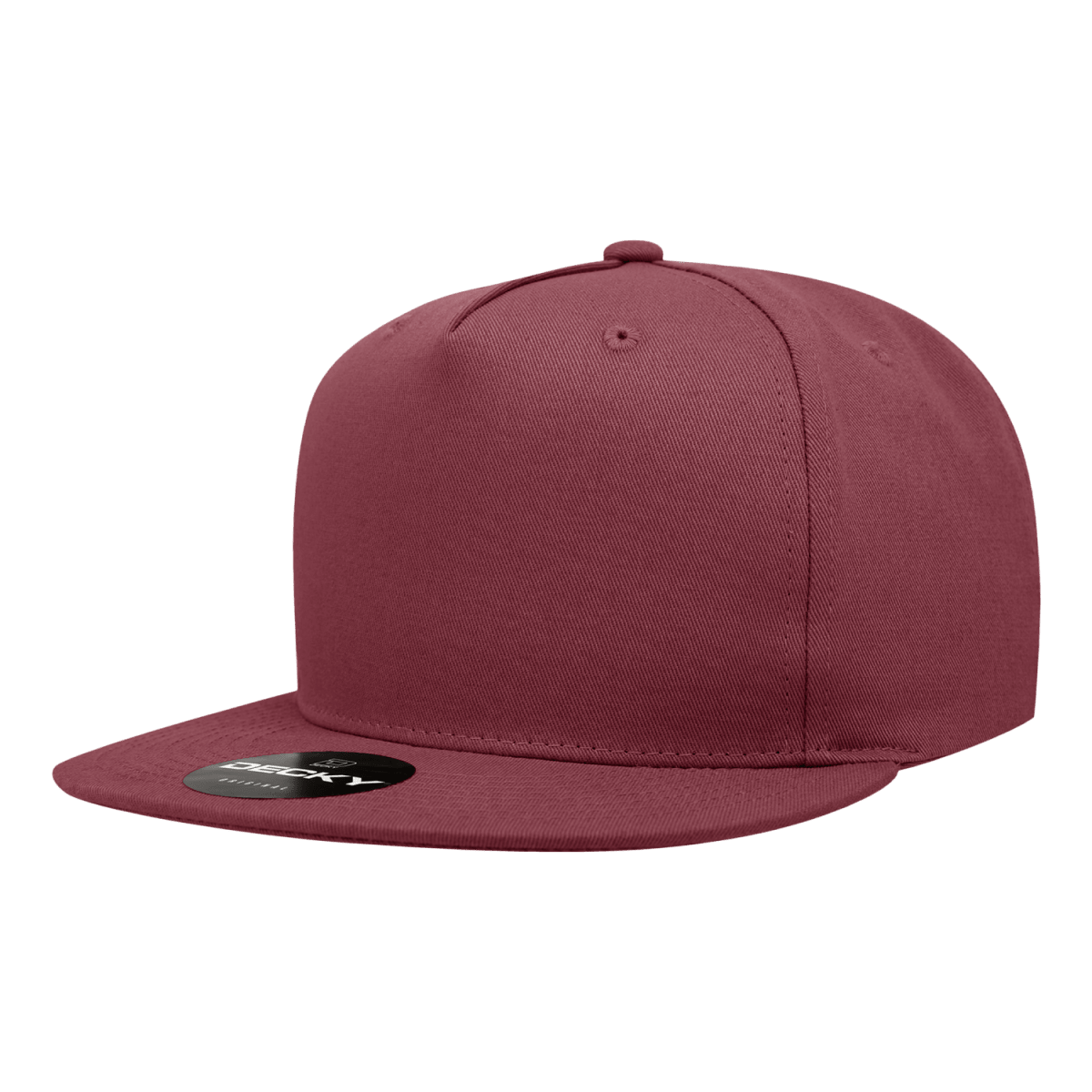 Decky 5 Panel High Profile Structured Cotton Blend Snapback | Decky 1064 Maroon Standard