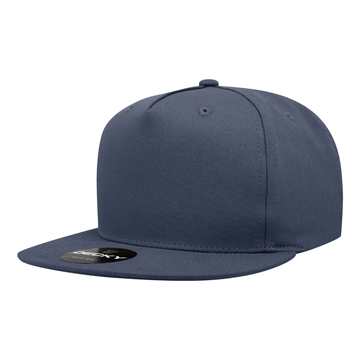 Decky 5 Panel High Profile Structured Cotton Blend Snapback | Decky 1064 Navy Standard