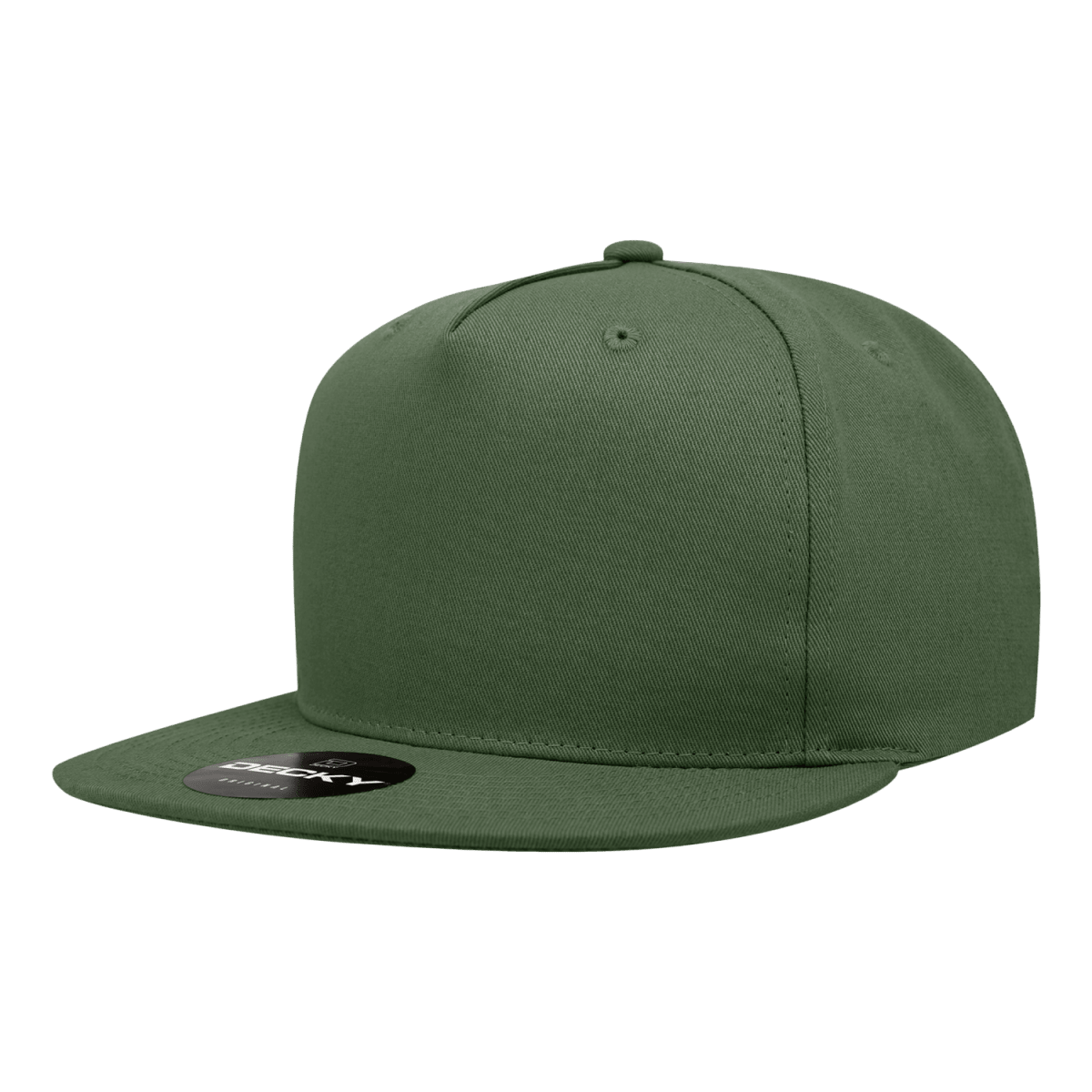 Decky 5 Panel High Profile Structured Cotton Blend Snapback | Decky 1064 Olive Standard