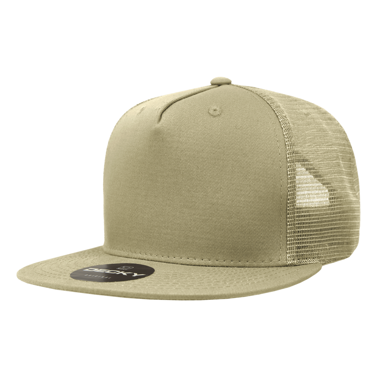 Decky 5 Panel High Profile Structured Cotton Blend Trucker | Decky 1040 Khaki Standard