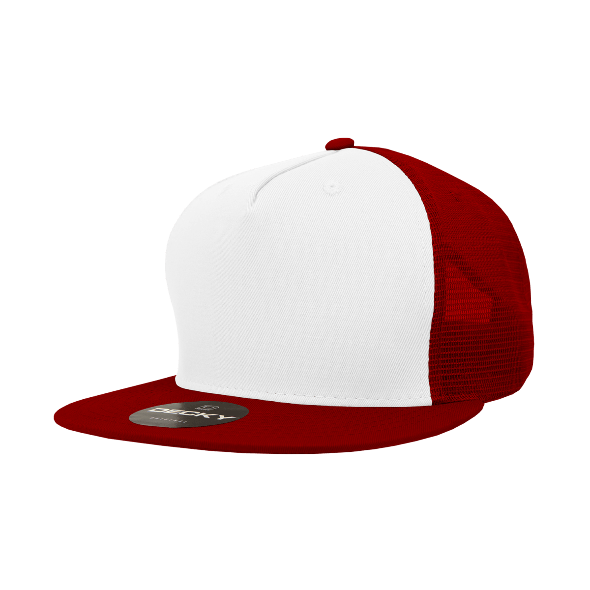 Decky 5 Panel High Profile Structured Cotton Blend Trucker | Decky 1040 Wht/Car OSFM