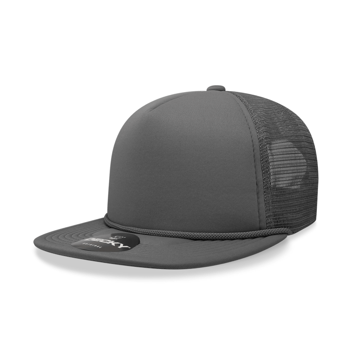 Decky 5 Panel High Profile Structured Foam Trucker | Decky 6026 Charcoal Standard