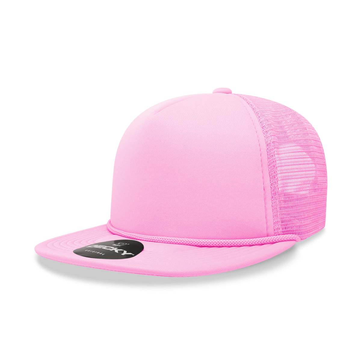 Decky 5 Panel High Profile Structured Foam Trucker | Decky 6026 Pink Standard