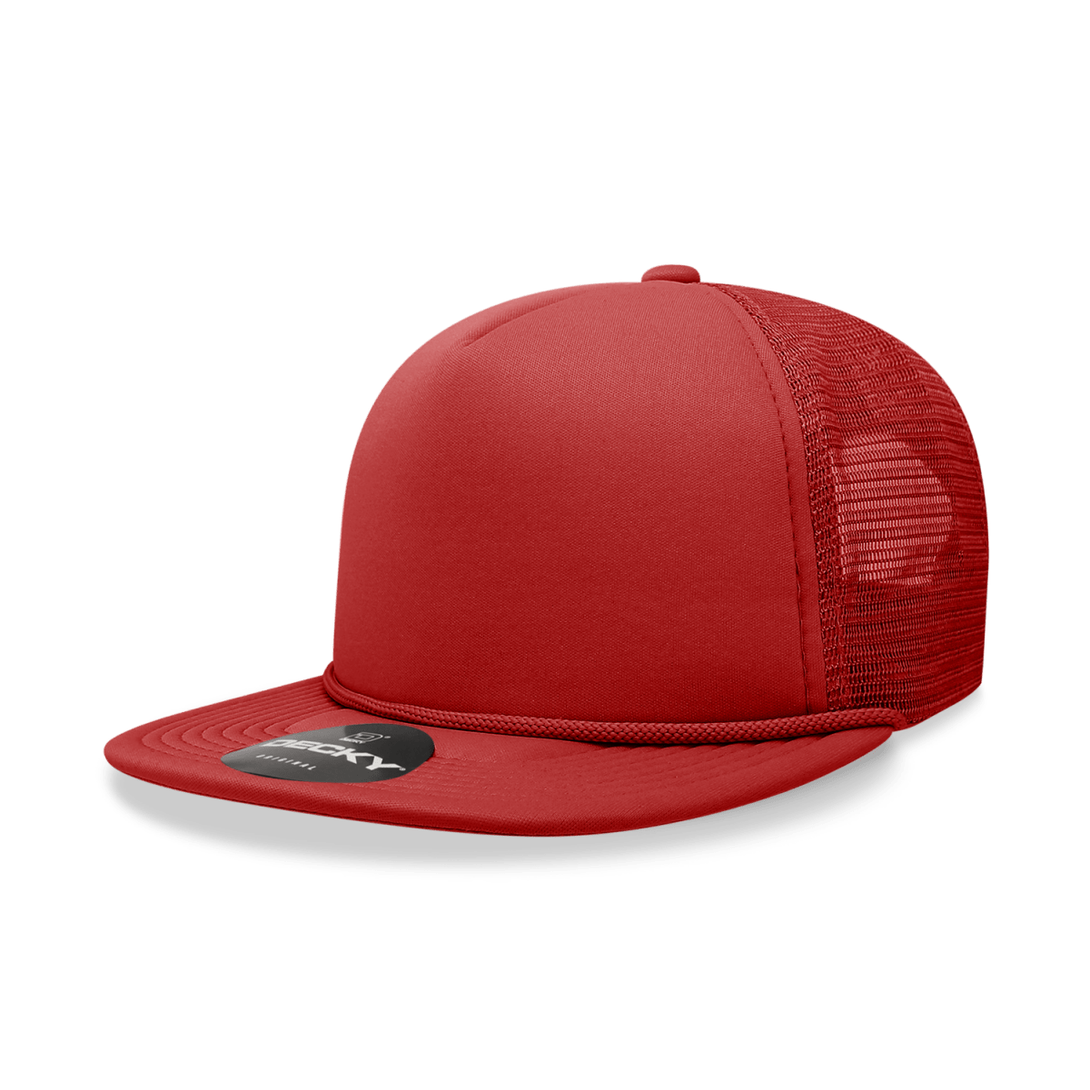 Decky 5 Panel High Profile Structured Foam Trucker | Decky 6026 Red Standard