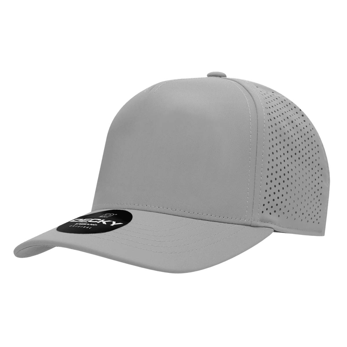 Decky 5 Panel High Profile Structured Perforated Performance Cap | Decky 6045 Grey Standard Hats