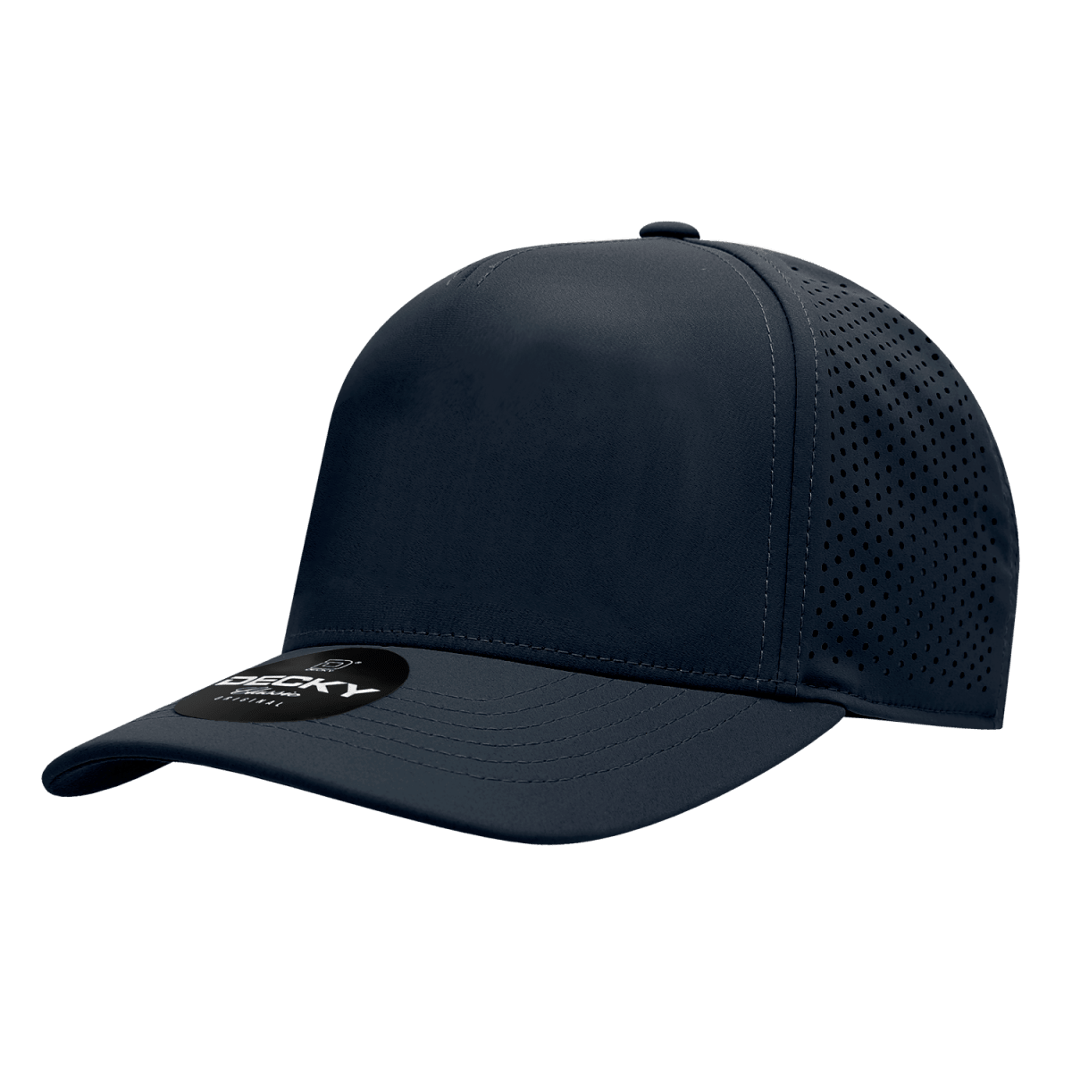 Decky 5 Panel High Profile Structured Perforated Performance Cap | Decky 6045 Navy Standard Hats