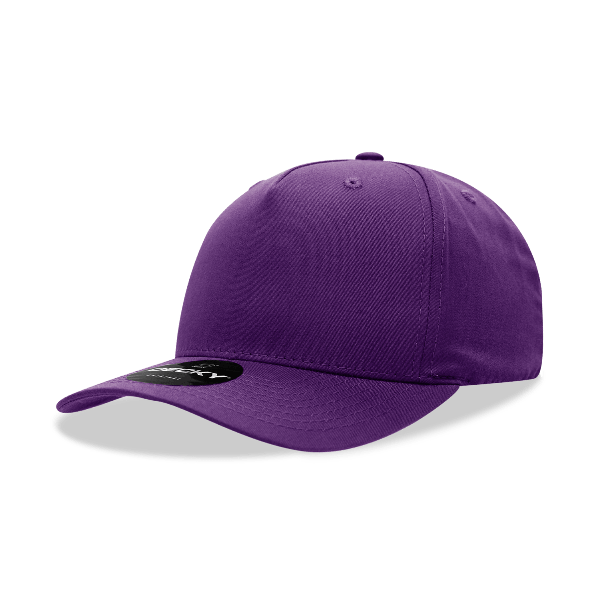 Decky 5 Panel Mid Profile Structured Cotton Blend Cap | Decky 6024 Purple Standard Hats