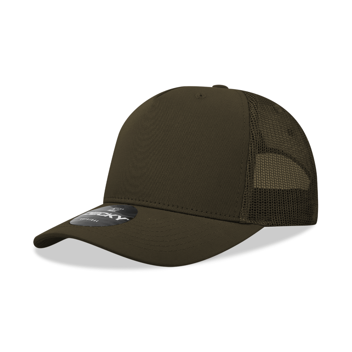 Decky 5 Panel Mid Profile Structured Cotton Blend Trucker | Decky 6030 Brown Standard