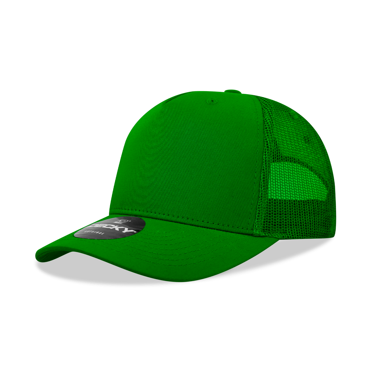 Decky 5 Panel Mid Profile Structured Cotton Blend Trucker | Decky 6030 Kelly Standard
