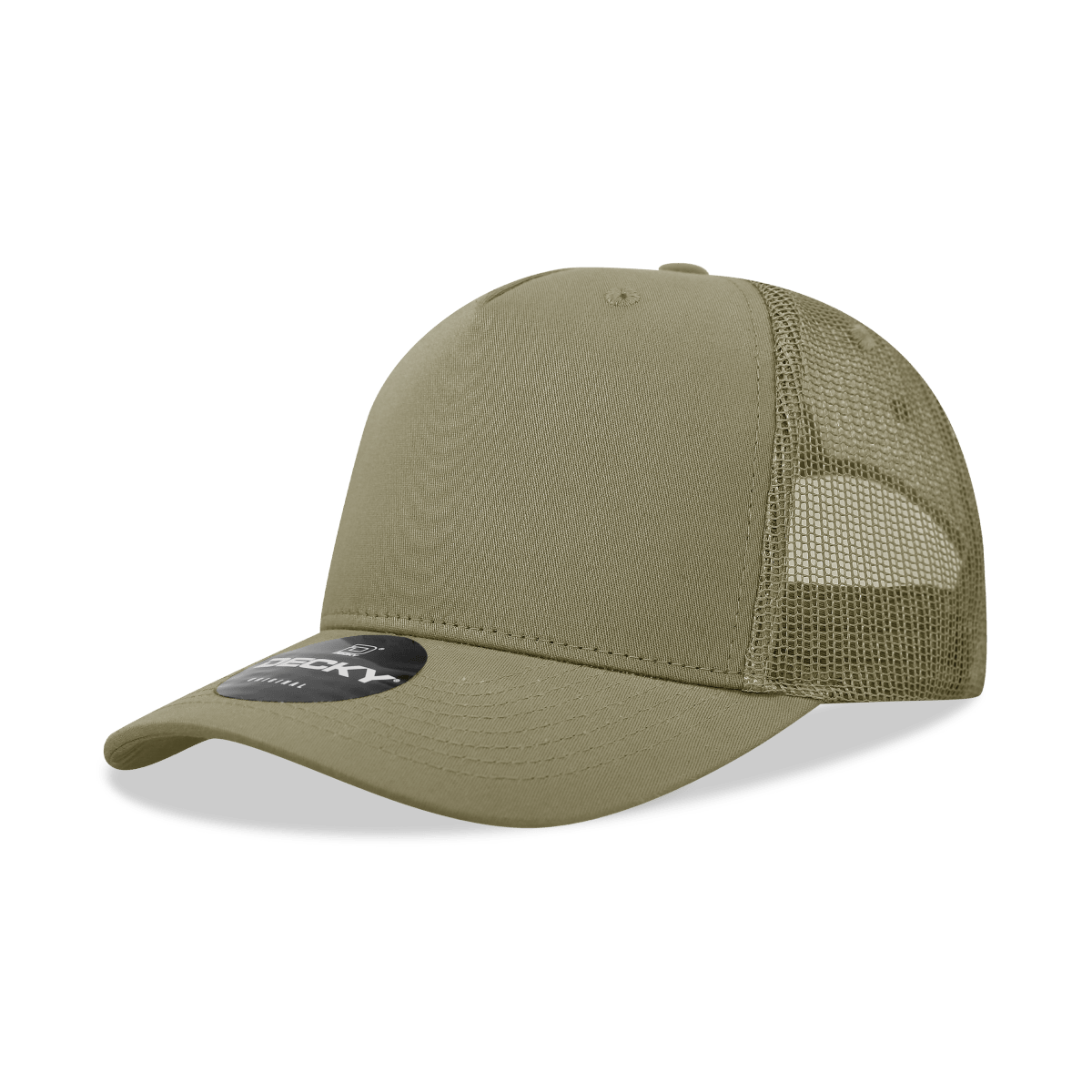 Decky 5 Panel Mid Profile Structured Cotton Blend Trucker | Decky 6030 Khaki Standard