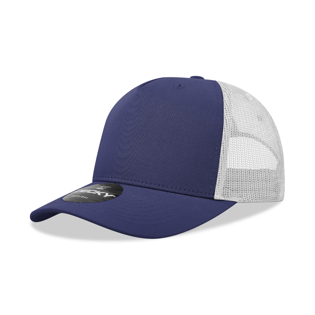 Decky 5 Panel Mid Profile Structured Cotton Blend Trucker | Decky 6030 Navy/White Standard