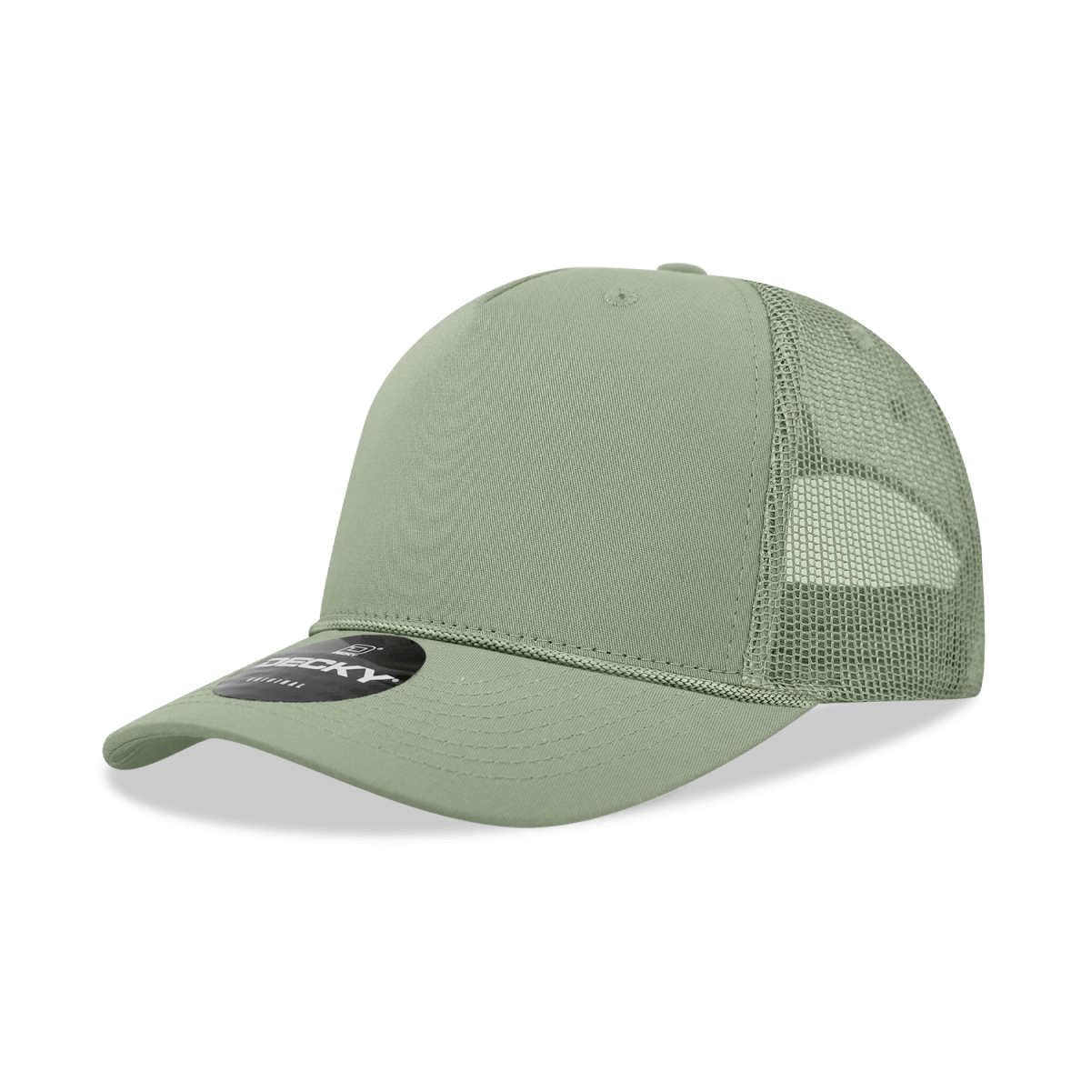 Decky 5 Panel Mid Profile Structured Cotton/Poly Blend Trucker w/Rope | Decky 6040 Loden Standard