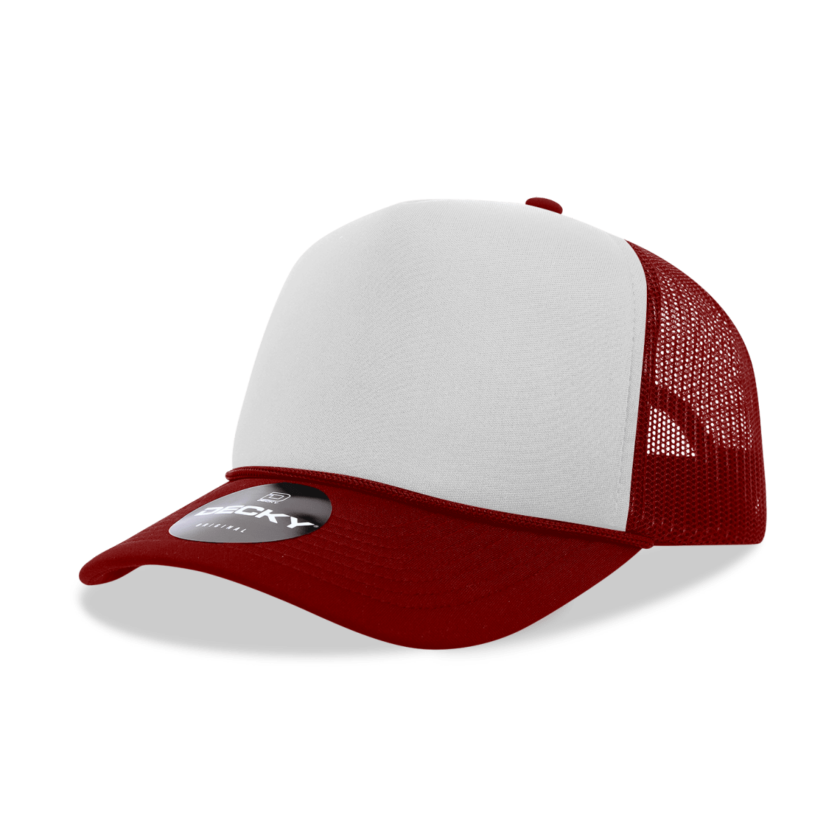 Decky 5 Panel Mid Profile Structured Foam Trucker | Decky 6025 Car/Wht/Car Standard