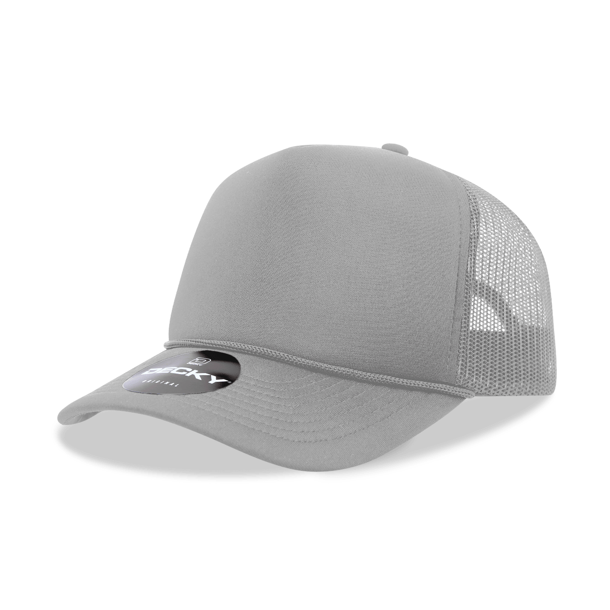 Decky 5 Panel Mid Profile Structured Foam Trucker | Decky 6025 Grey Standard