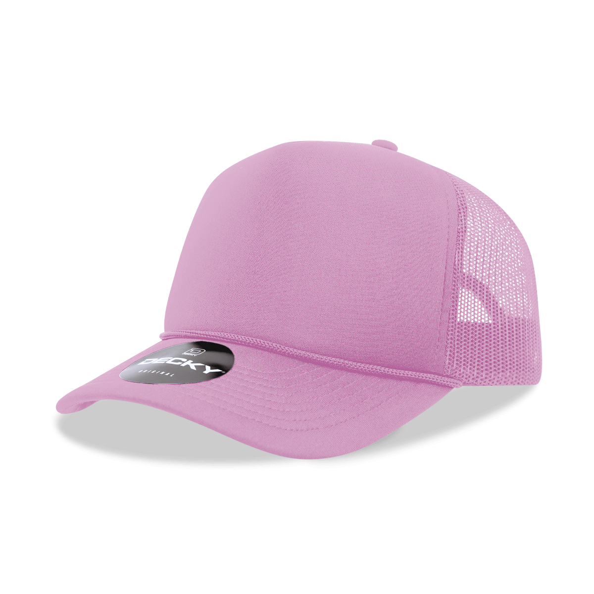 Decky 5 Panel Mid Profile Structured Foam Trucker | Decky 6025 Pink Standard