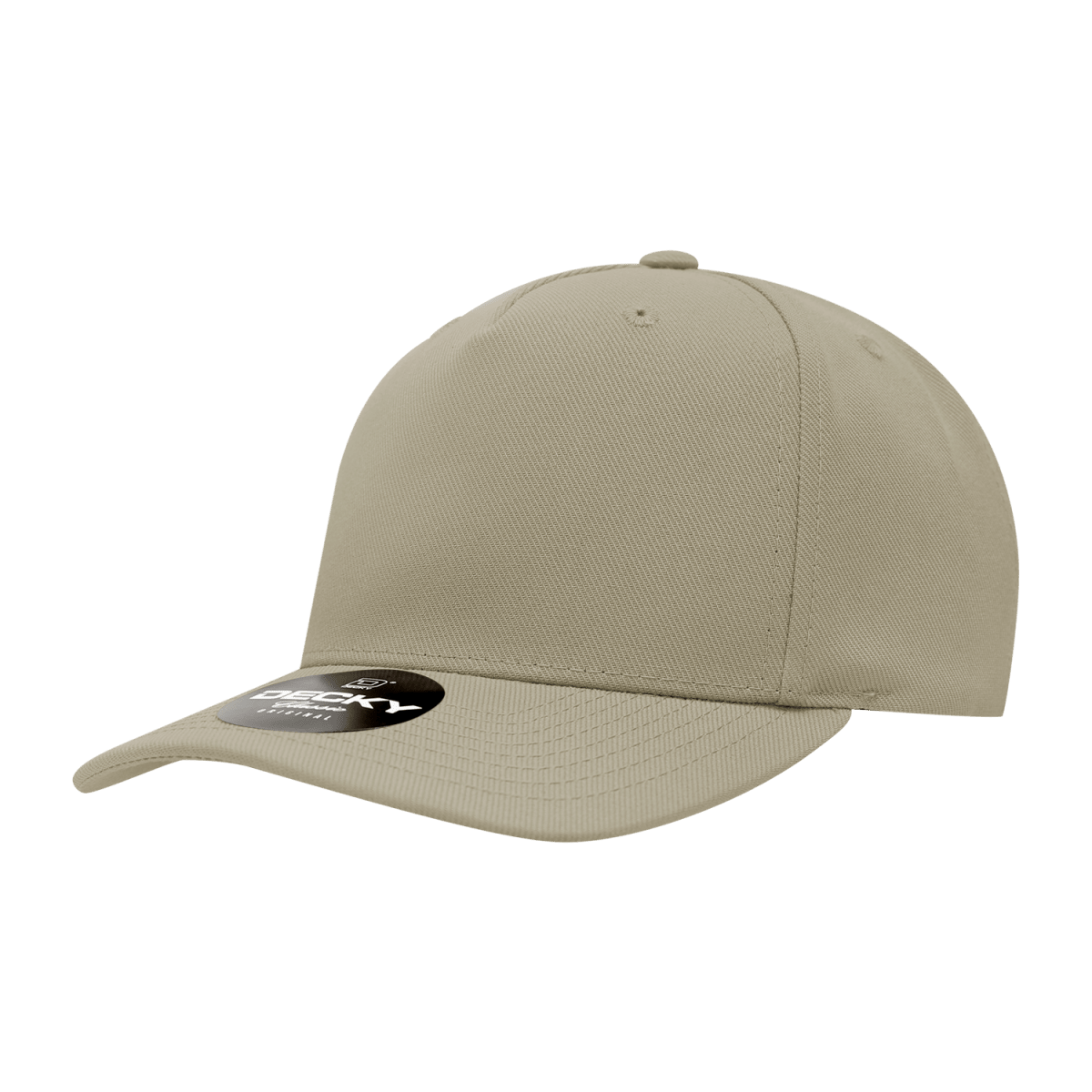 Decky 5 Panel Mid Profile Structured Polyester Cap | Decky 6038 Khaki Standard Hats