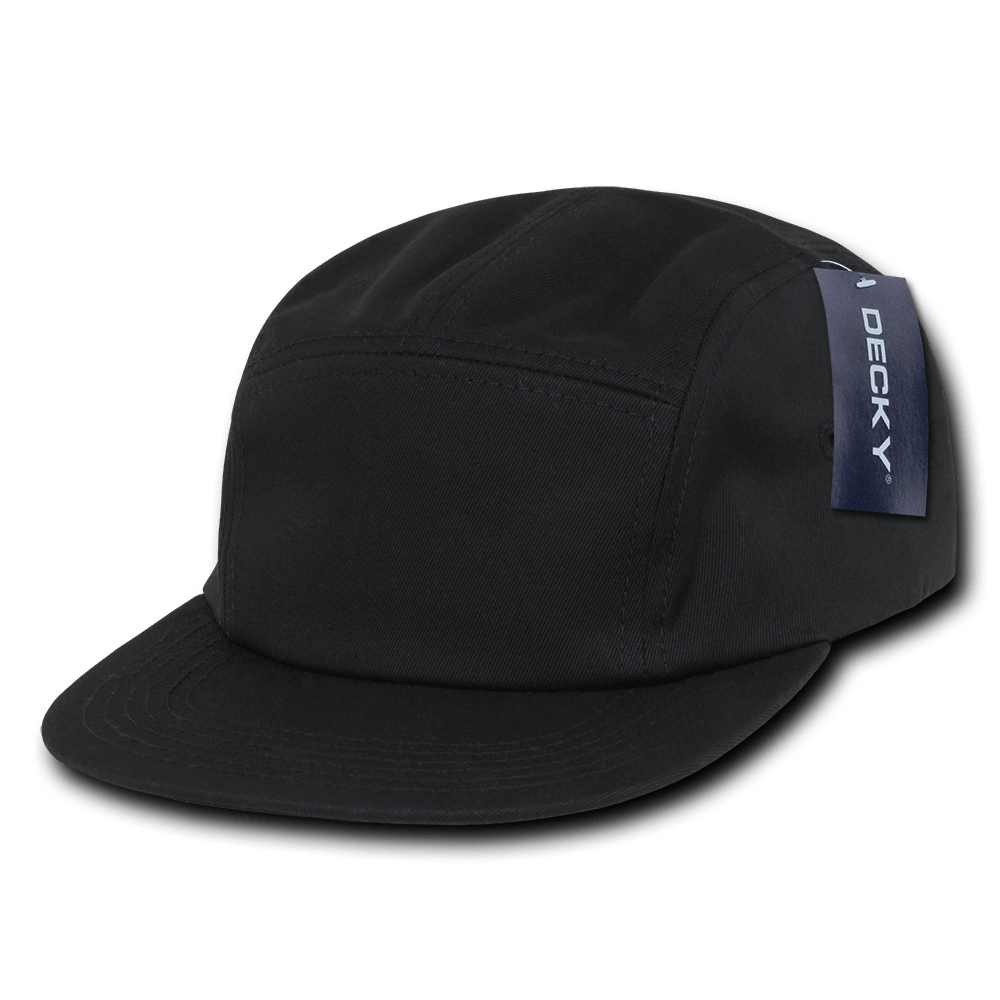 Decky 5 Panel Racer Caps | Decky 985 Black OSFM Hats