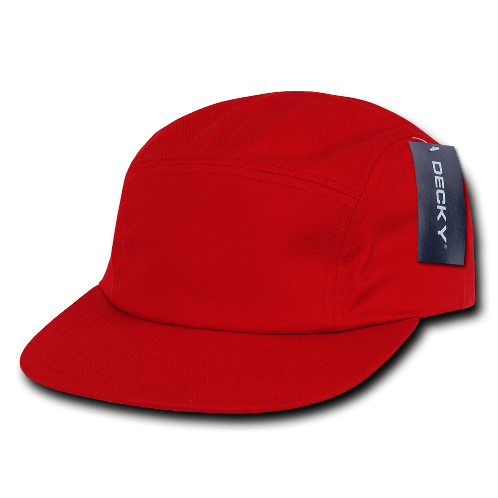 Decky 5 Panel Racer Caps | Decky 985 Red OSFM Hats