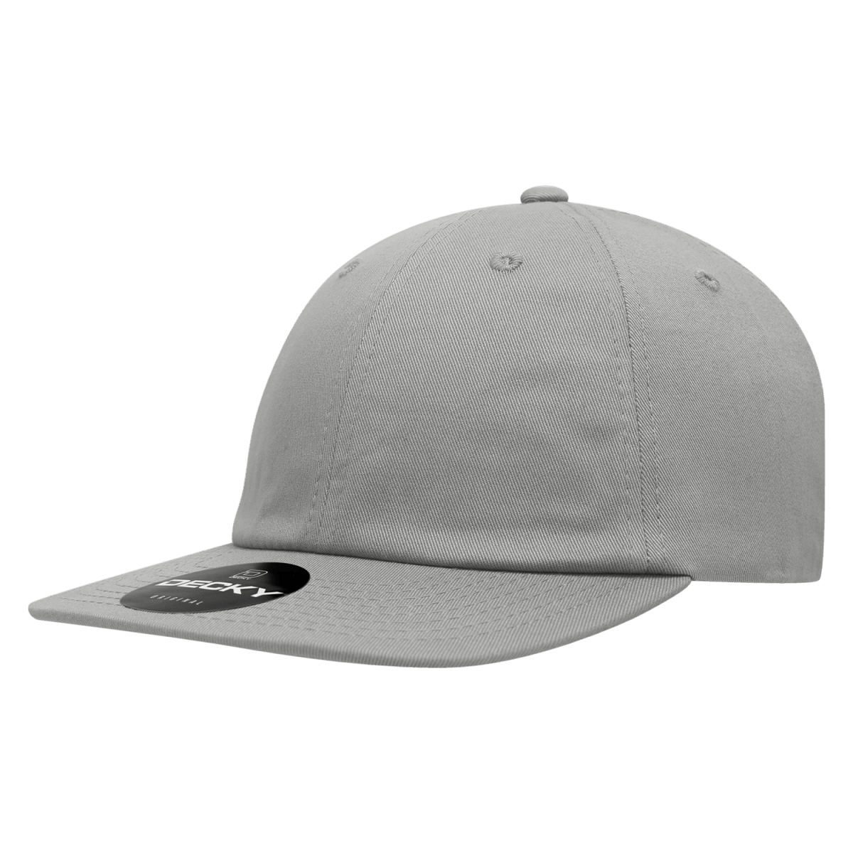Decky 6 Panel High Profile Relaxed Cotton Snapback | Decky 370 Grey OSFM