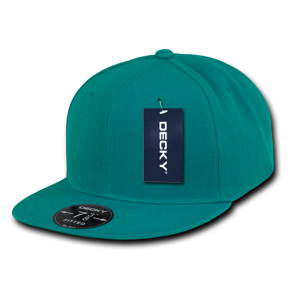 Decky 6 Panel High Profile Structured Acrylic/Polyester Fitted | Decky RP1 Aqua 7 1/8