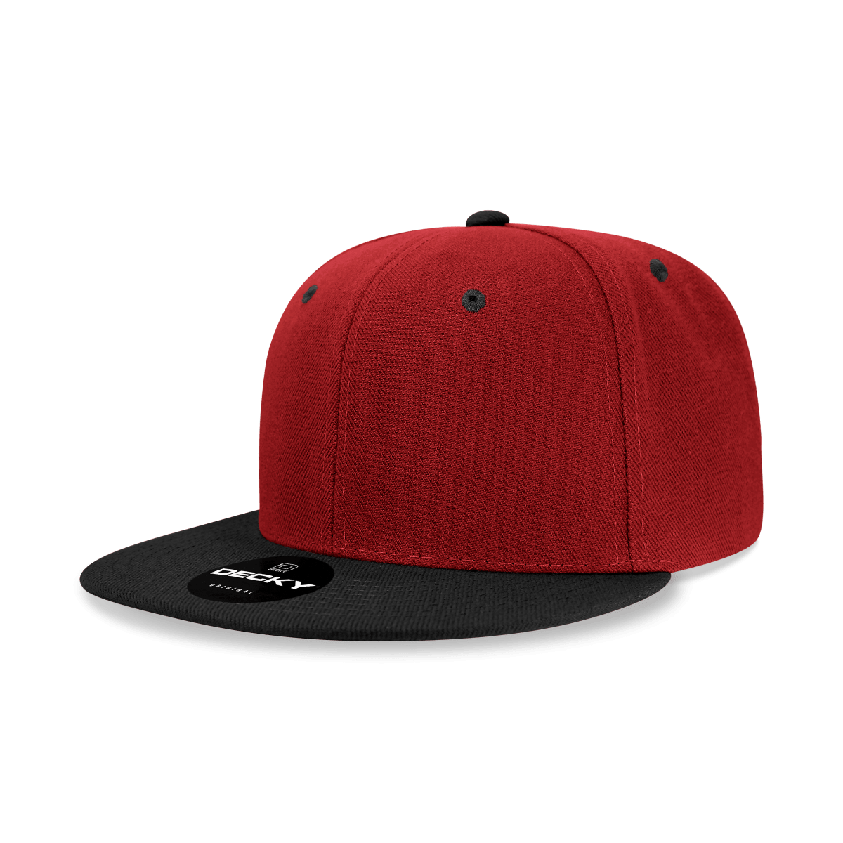 Decky 6 Panel High Profile Structured Acrylic/Polyester Snapback | Decky 6020 Cardinal/Black Standard