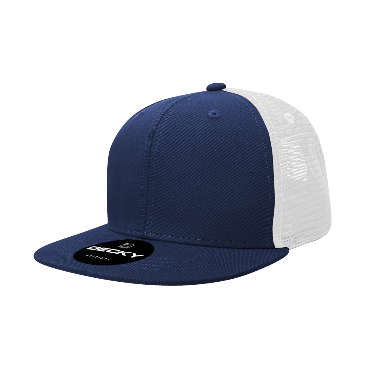 Decky 6 Panel High Profile Structured Acrylic/Polyester Trucker | Decky 1052 Navy/White OSFM