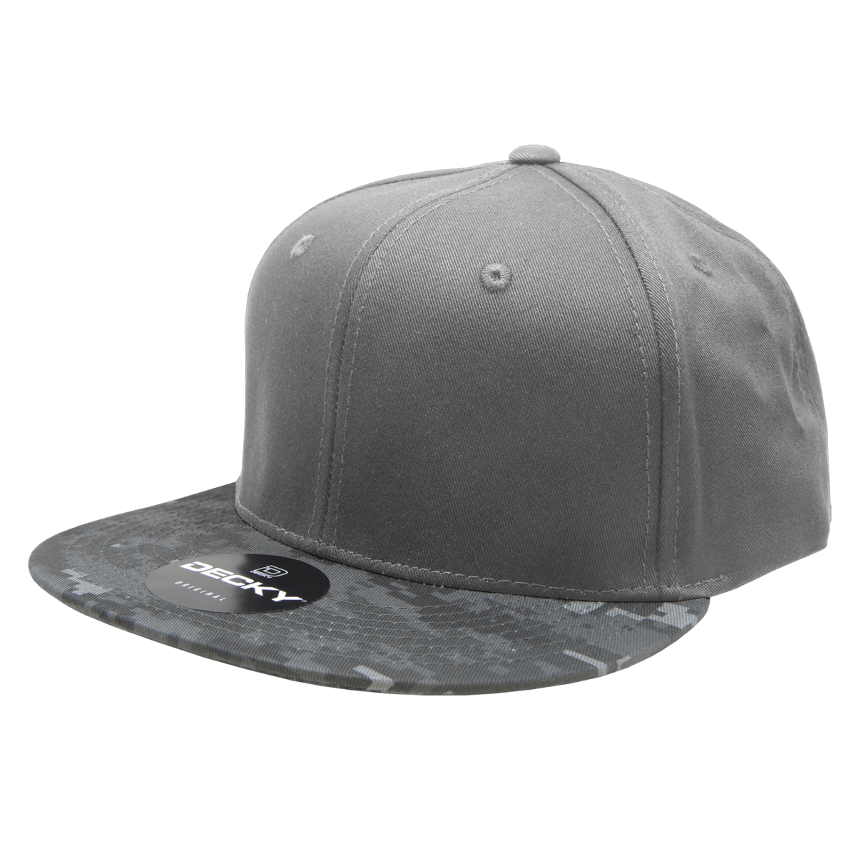 Decky 6 Panel High Profile Structured Camo Snapback | Decky 1047 NTG/Dark Grey/Dark Grey OSFM