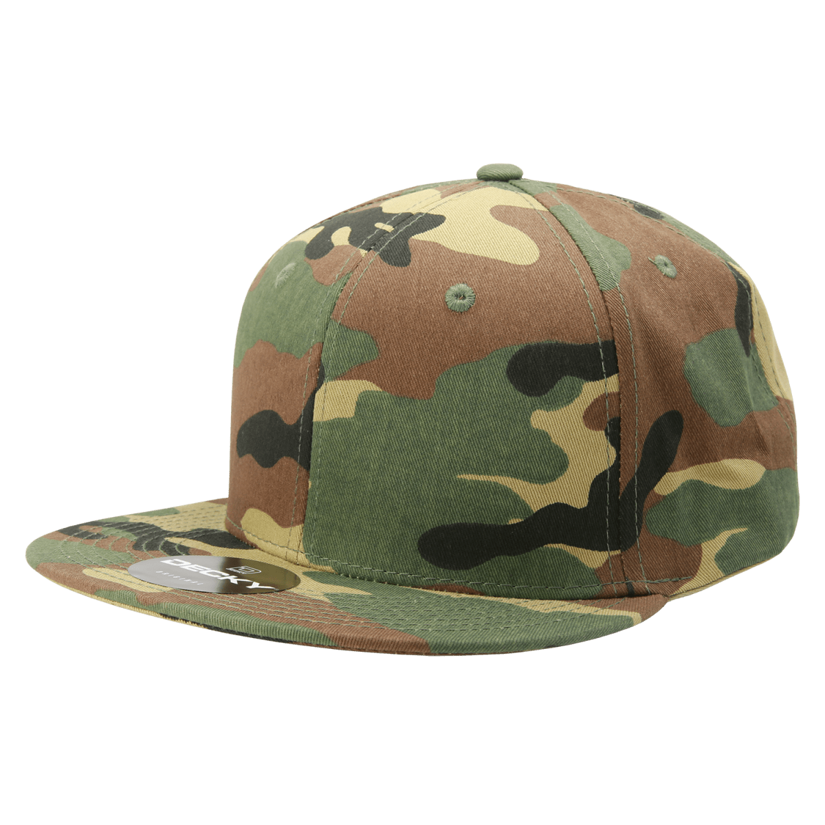 Decky 6 Panel High Profile Structured Camo Snapback | Decky 1047 Woodland OSFM