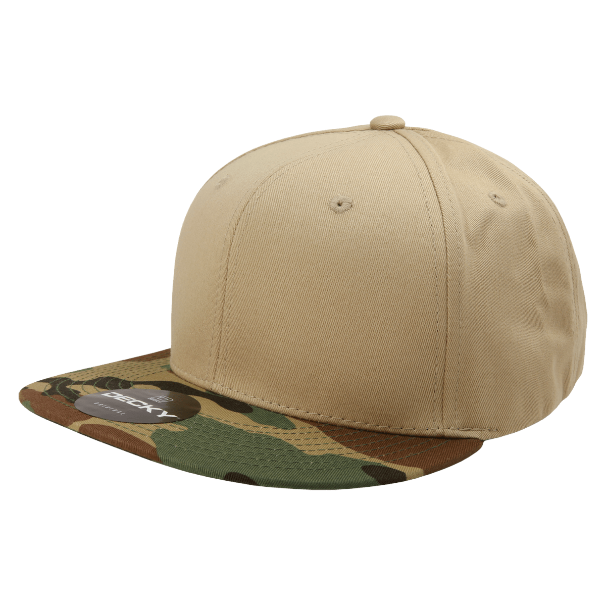 Decky 6 Panel High Profile Structured Camo Snapback | Decky 1047 Woodland/Khaki/Khaki OSFM