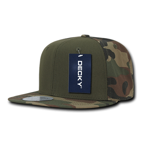 Decky 6 Panel High Profile Structured Camo Snapback | Decky 1049 Woodland/Olive/Woodland OSFM