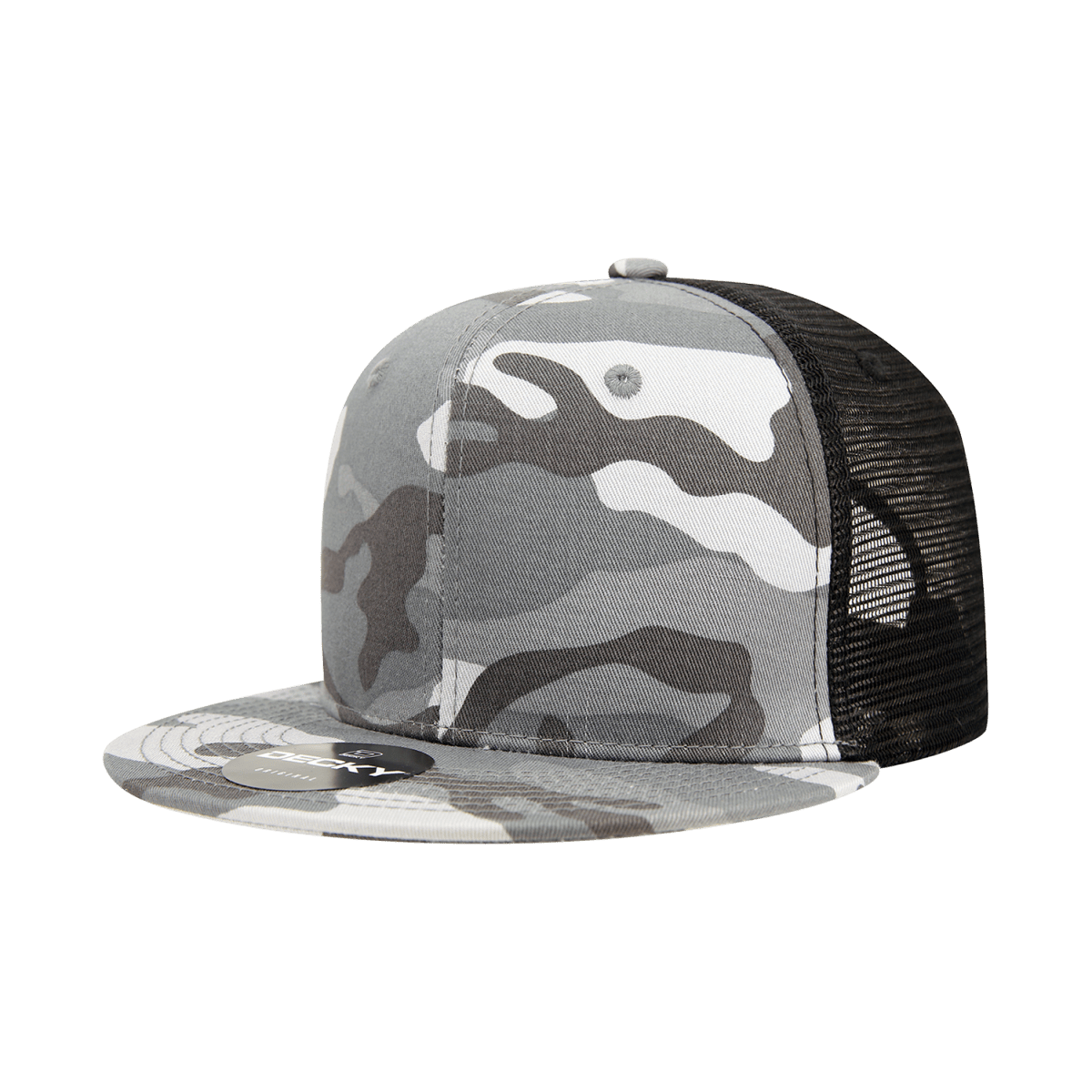 Decky 6 Panel High Profile Structured Camo Trucker | Decky 1055 URB/URB/BLK OSFM