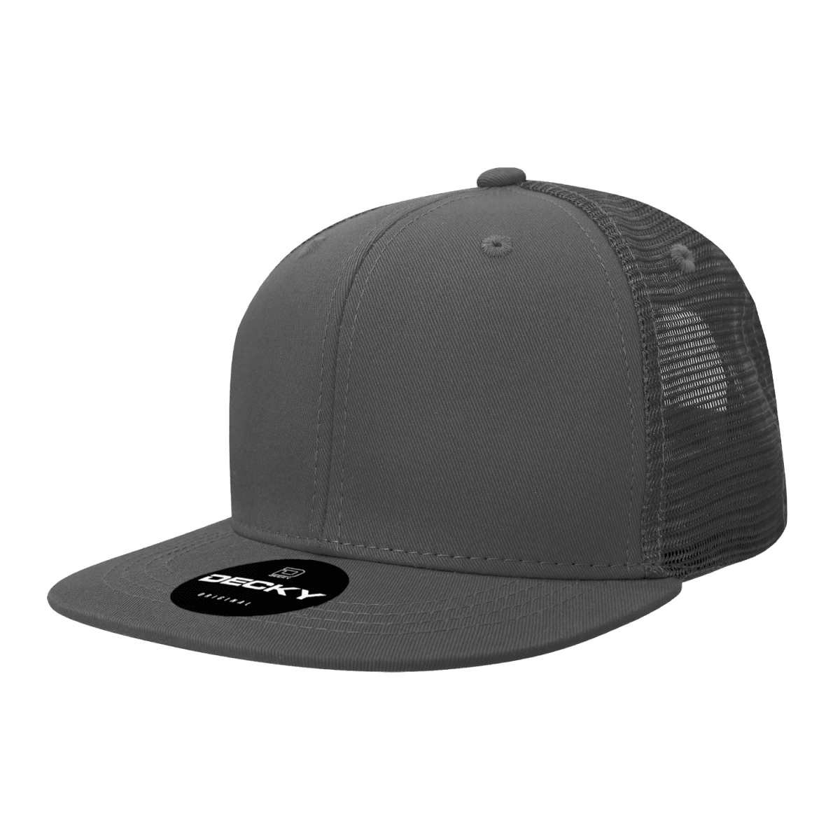 Decky 6 Panel High Profile Structured Cotton Blend Trucker | Decky 6033 Charcoal Standard