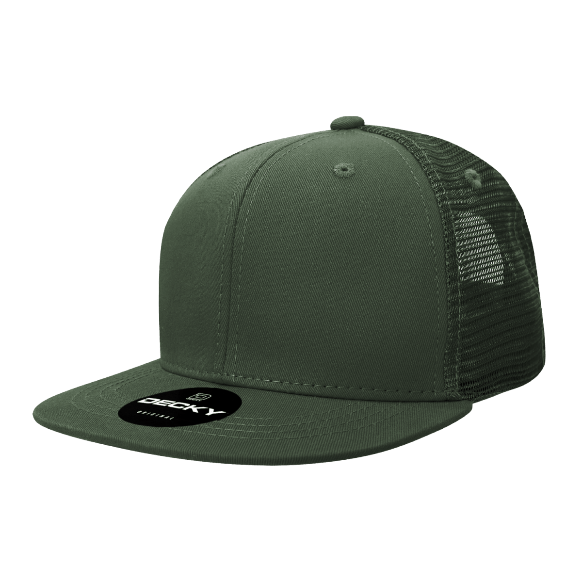 Decky 6 Panel High Profile Structured Cotton Blend Trucker | Decky 6033 Olive Standard