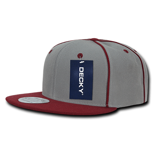 Decky 6 Panel High Profile Structured Piped Snapback | Decky 1078 Cardinal OSFM
