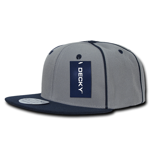 Decky 6 Panel High Profile Structured Piped Snapback | Decky 1078 Navy OSFM