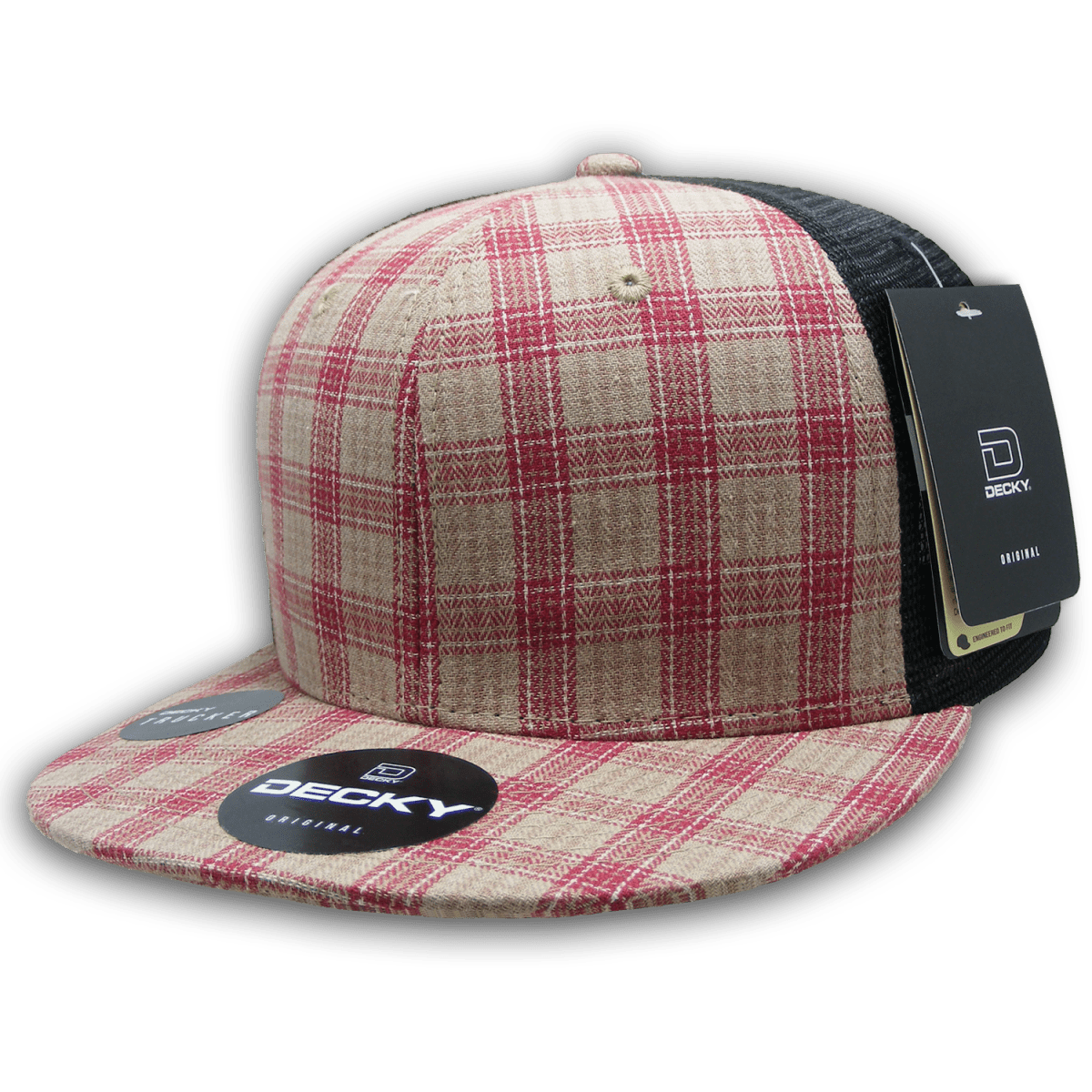 Decky 6 Panel High Profile Structured Plaid Trucker | Decky 6016 6016 - 101 OSFM