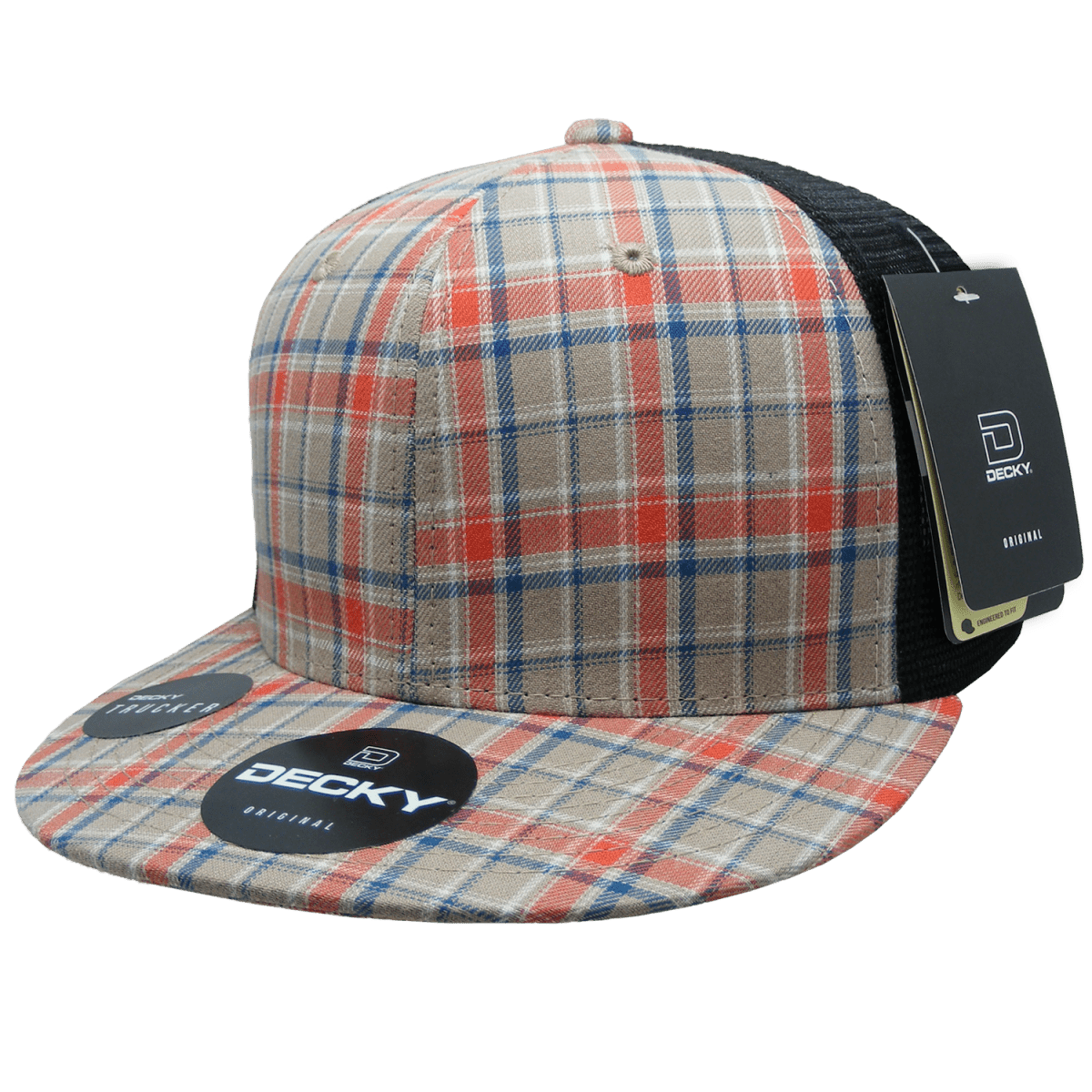Decky 6 Panel High Profile Structured Plaid Trucker | Decky 6016 6016 - 102 OSFM