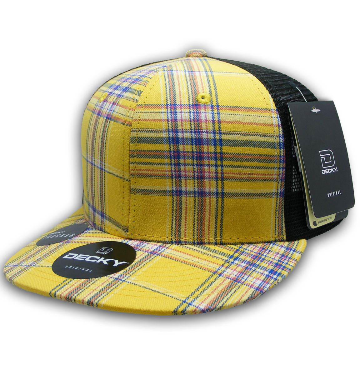 Decky 6 Panel High Profile Structured Plaid Trucker | Decky 6016 6016 - 103 OSFM