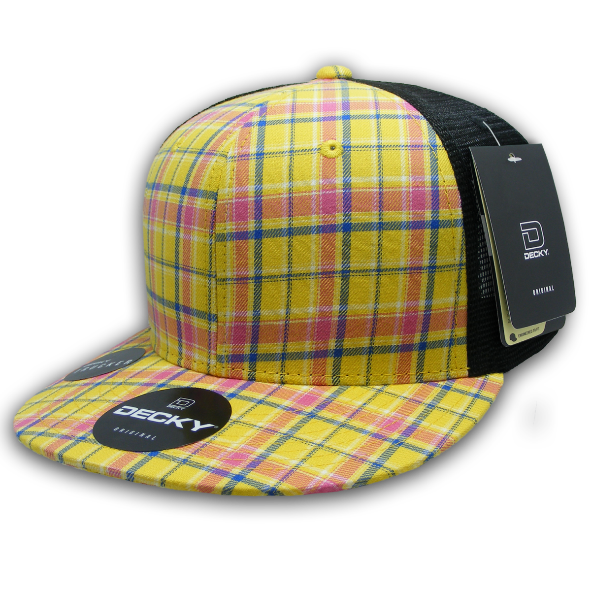 Decky 6 Panel High Profile Structured Plaid Trucker | Decky 6016 6016 - 105 OSFM