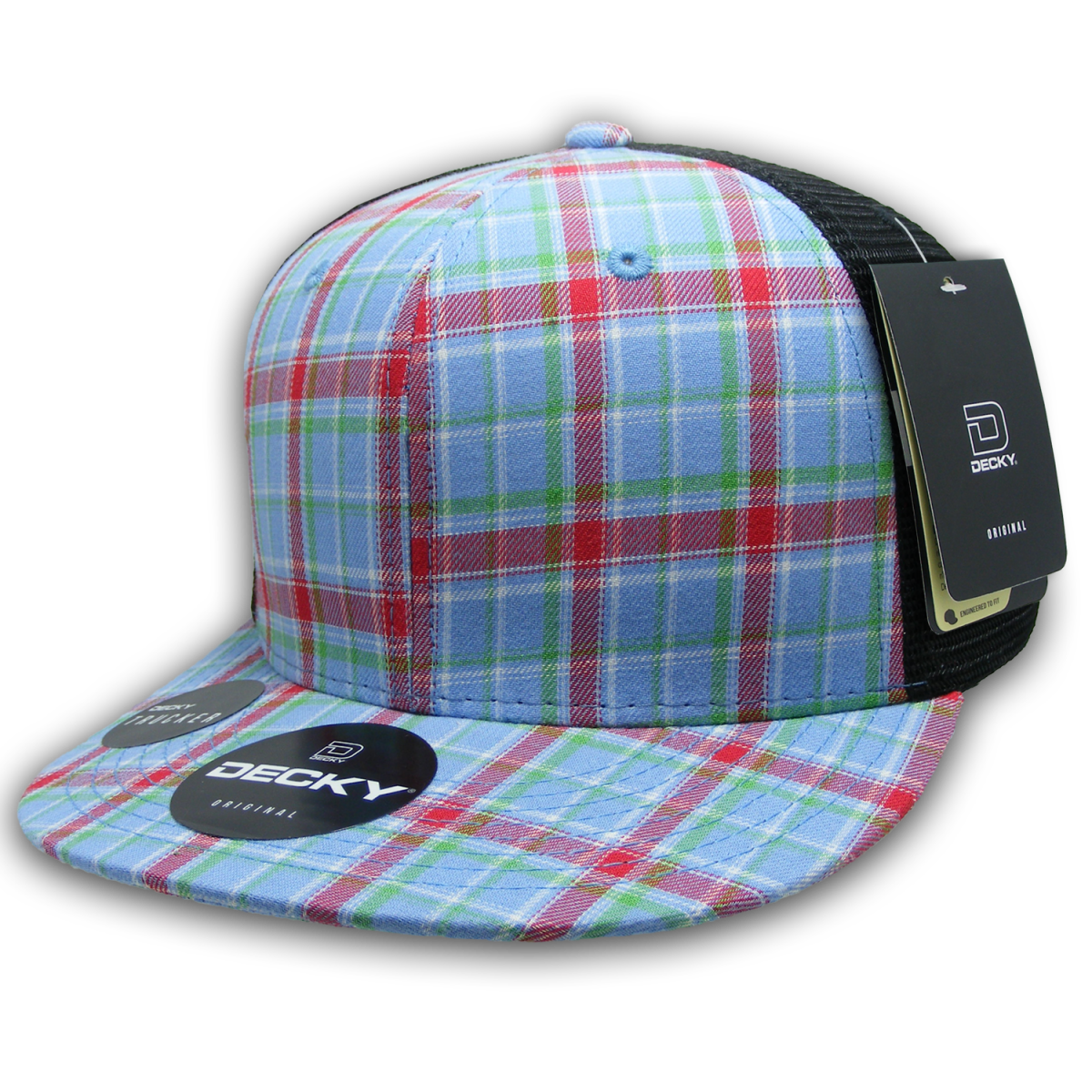 Decky 6 Panel High Profile Structured Plaid Trucker | Decky 6016 6016 - 113 OSFM