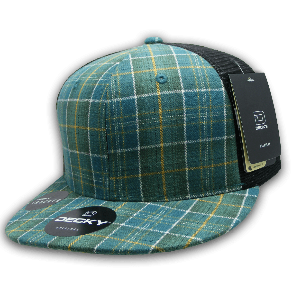Decky 6 Panel High Profile Structured Plaid Trucker | Decky 6016 6016 - 139 OSFM