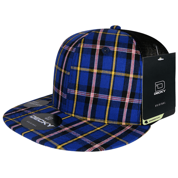 Decky 6 Panel High Profile Structured Plaid Trucker | Decky 6016 6016 - 190 OSFM