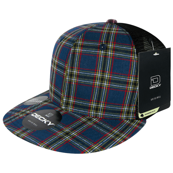 Decky 6 Panel High Profile Structured Plaid Trucker | Decky 6016 6016 - 221 OSFM