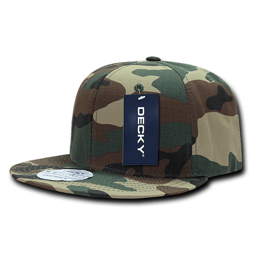 Decky 6 Panel High Profile Structured Ripstop Snapback | Decky 360 Woodland OSFM